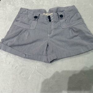 B.U.M Equipment Blue Stripe Shorts   VINTAGE Women’s 10 Button Zip (24-11)